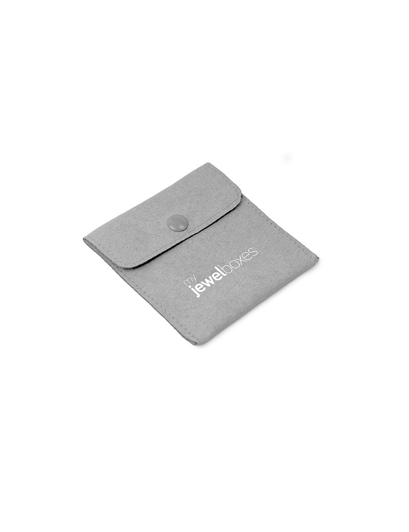 Bolsa Suede para joyas joyeria y bisuteria personalizada con cierre de corchete