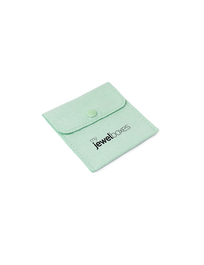 Bolsa Suede para joyas joyeria y bisuteria personalizada con cierre de corchete