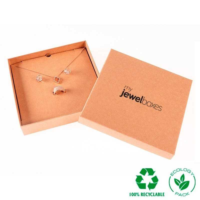 Eco Jewellery Box necklaces 167x167x32 Kraft | MyJewelBoxes