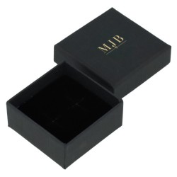 Oorbellendoosje 50×50×23 mm - WAS0-N, zwart, open, goudkleurig MyJewelBoxes-logo