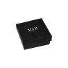 Oorbellendoosje 65×65×24 mm - WAS3B-N, zwart, gesloten, zilverkleurig MyJewelBoxes-logo