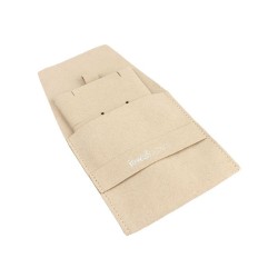 Pochon en microfibre à ruban sable ouvert avec le support pour boucles d'oreilles et pendentifs - MF1-AR-TMF1