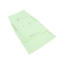 Microfibre ribbon pouch, mint, open with the pad for earrings and pendants inside - MF1-ME-TMF1