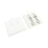 Taco de microfibra blanco para pendientes omega y colgante con joya - MF2-B-TMF2 62×62 mm