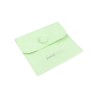 Bolsa de microfibra con botón menta cerrada con logotipo MyJewelBoxes - MF2-ME-TMF1 79×79 mm