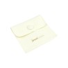 Microfibre button pouch, ivory, closed, with MyJewelBoxes logo - MF2-MR-TMF1 79×79 mm