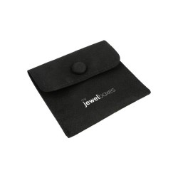 Bolsa de microfibra con botón negro cerrada con logotipo MyJewelBoxes - MF2-N-TMF2 79×79 mm