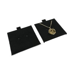 Supporto in microfibra nero per orecchini e ciondoli con gioiello - MF2-N-TMF1 62×62 mm