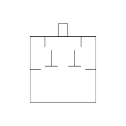 Esquema del taco de microfibra para pendientes omega y colgante - MF2-NU-TMF2 62×62 mm