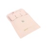 Microfibre button pouch, dusty pink, open with the pad for omega earrings and pendants inside - MF2-RE-TMF2