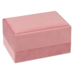 Estuche para alianzas de terciopelo rosa cerrado - VEL4A-R 77x51x41 mm