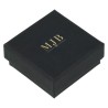 Caja Washington para Joyería pendientes 50x50x23 mm · Negro · al por Mayor · PMWAS0-N, cerrada, logotipo dorado MyJewelBoxes