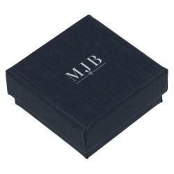 Oorbellendoosje 50×50×23 mm - WAS0-A, blauw, gesloten, zilverkleurig MyJewelBoxes-logo