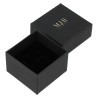 Caja para Anillo 51×51×33 mm - WAS2-N, color negro, abierta, logotipo dorado MyJewelBoxes