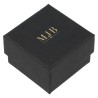 Caja para Anillo 51×51×33 mm - WAS2-N, color negro, cerrada, logotipo dorado MyJewelBoxes