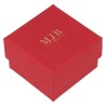 Caja para Anillo 51×51×33 mm - WAS2-R, color rojo, cerrada, logotipo dorado MyJewelBoxes
