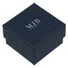 Caja para Anillo 51×51×33 mm - WAS2-A, color azul, cerrada, logotipo plateado MyJewelBoxes