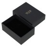 Caja para Pendientes 50×70×25 mm - WAS4-N, color negro, abierta, logotipo dorado MyJewelBoxes