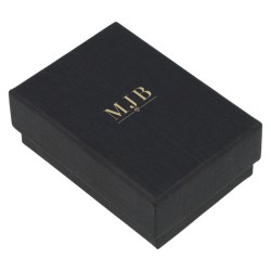 Caja para Pendientes 50×70×25 mm - WAS4-N, color negro, cerrada, logotipo dorado MyJewelBoxes