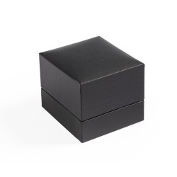 Astuccio per gioielli in similpelle nera per spilla, chiuso - MIS2PI 47×52×40 mm