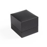 Écrin à bijoux en similicuir noir pour pin's, fermé - MIS2PI 47×52×40 mm