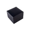 Écrin à bijoux en similicuir noir pour bague, fermé - MIS10P 70×70×50 mm