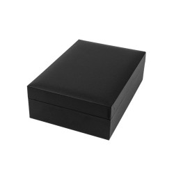 Estuche de joyería de polipiel negro para medalla con cordón, cerrado - MIS9MC 110×155×50 mm