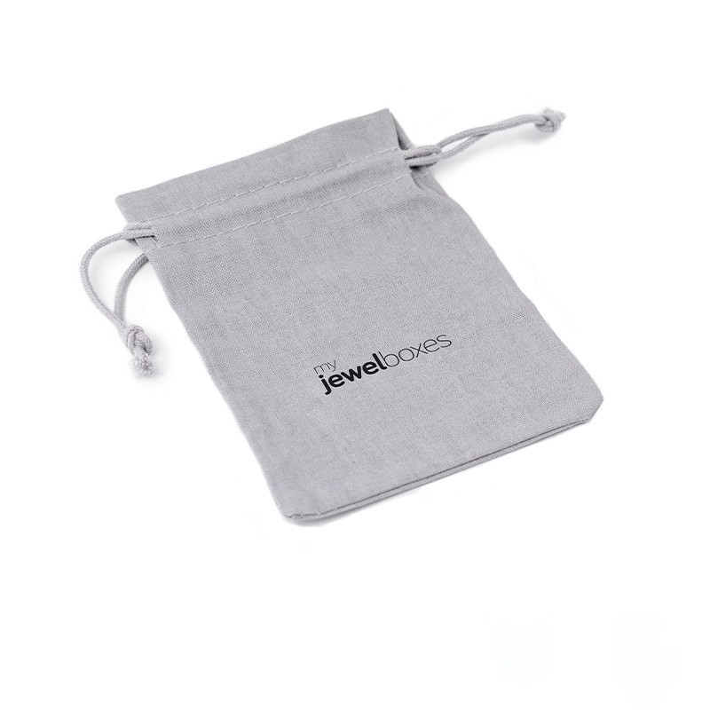 Middengrijs katoenen zakje 95x120 mm - BAL12G