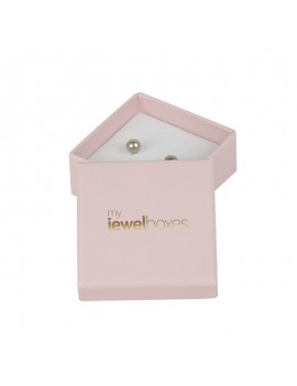 Caja de cartón para pendientes en color rosa palo