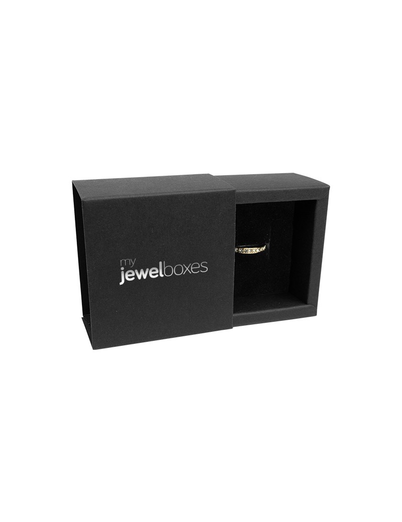 Caja de cartón negra para anillo de joyería KEN1N