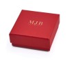 Caja para Pendientes 65×65×29 mm - WAS3-R, color rojo, cerrada, logotipo dorado MyJewelBoxes