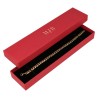 Armbanddoosje 233×53×27 mm - WAS6-R, rood, open met een sieraad, goudkleurig MyJewelBoxes-logo