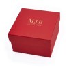 Bangledoosje 90×90×58 mm - WAS8-R, rood, gesloten, goudkleurig MyJewelBoxes-logo