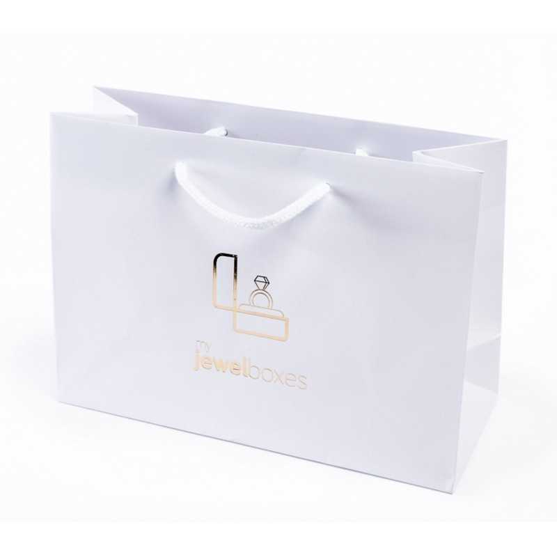 Matte Paper Bag 250x180x100 White / White Handle