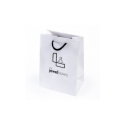 Matte Paper Bag 120x150x65 White / Black Handle