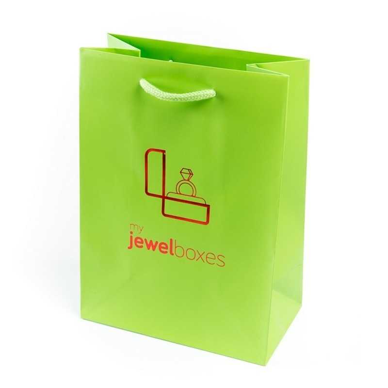 Matte Paper Bag 180x250x100 Green | MyJewelBoxes