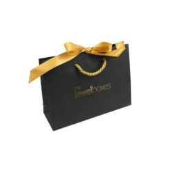 Gold Cord Bag 200x150x70 Black | MyJewelBoxes