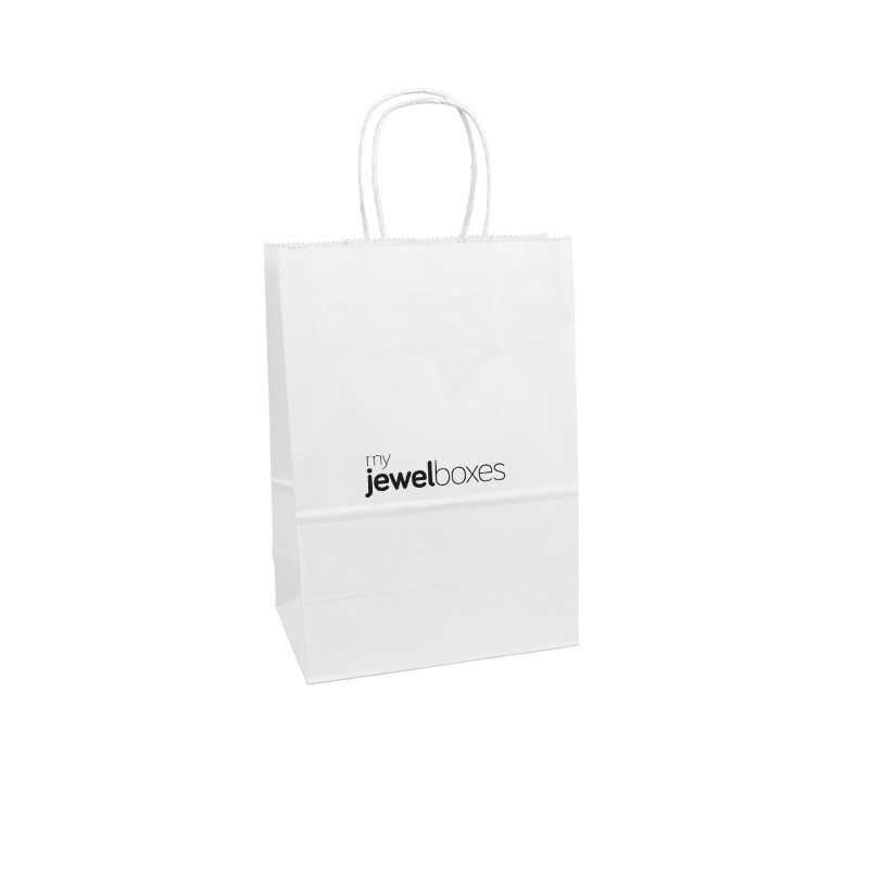 Günstige Tüte 220x320x120 Weiß Mit Logo | MyJewelBoxes