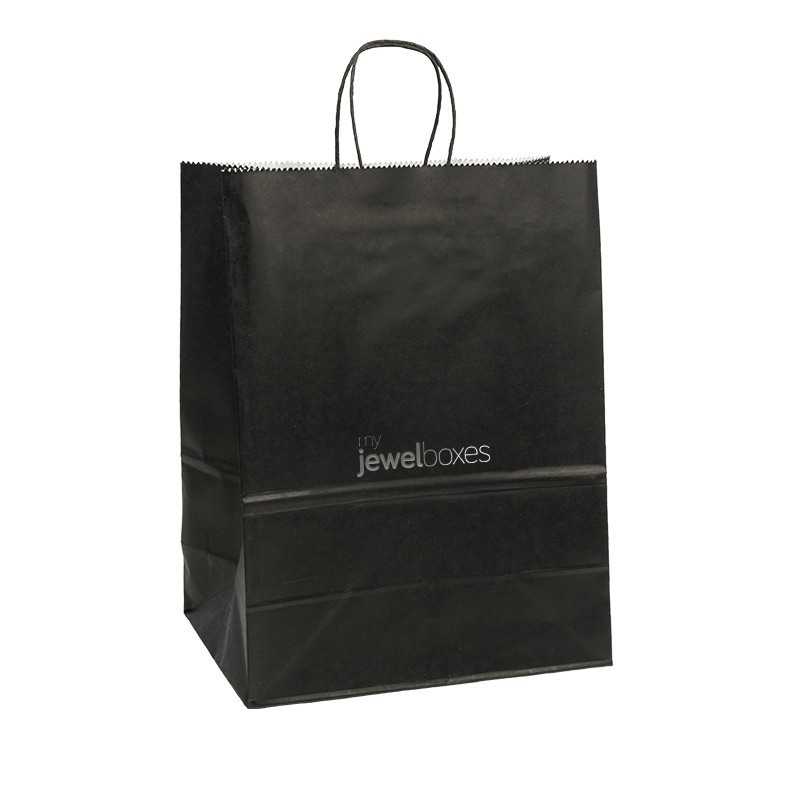 Shopper Carta Econ. 320x420x150 Nero Con Logo | MyJewelBoxes