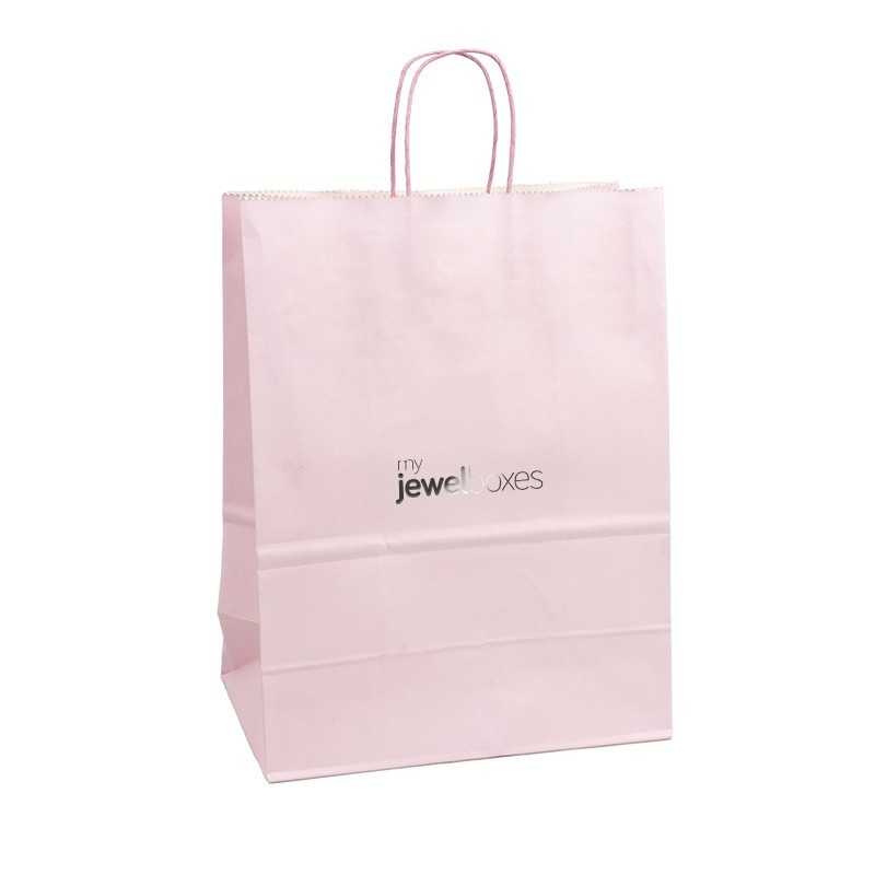 Saco Papel Econ. 320x420x150 Rosa Com Logótipo