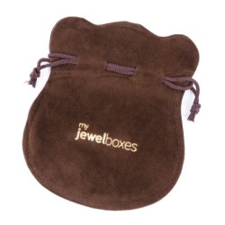 Pochon en suédine marron chocolat 130×150 mm BAN43M | MyJewelBoxes