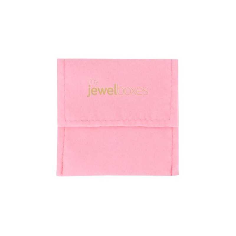 Pink Faux Suede Bag 80×80 mm BAN25R | MyJewelBoxes
