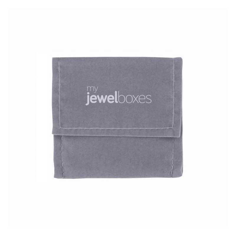 Pochon en suédine gris moyen 80×80 mm BAN25G | MyJewelBoxes