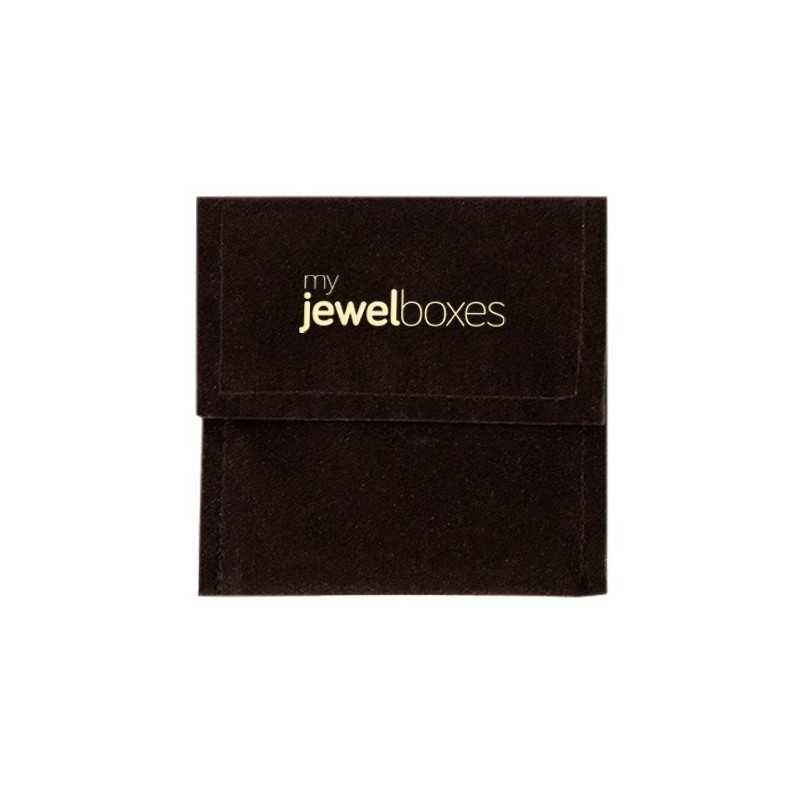 Bolsa de camurça sintética Castanho chocolate 80×80 mm BAN25M | MyJewelBoxes