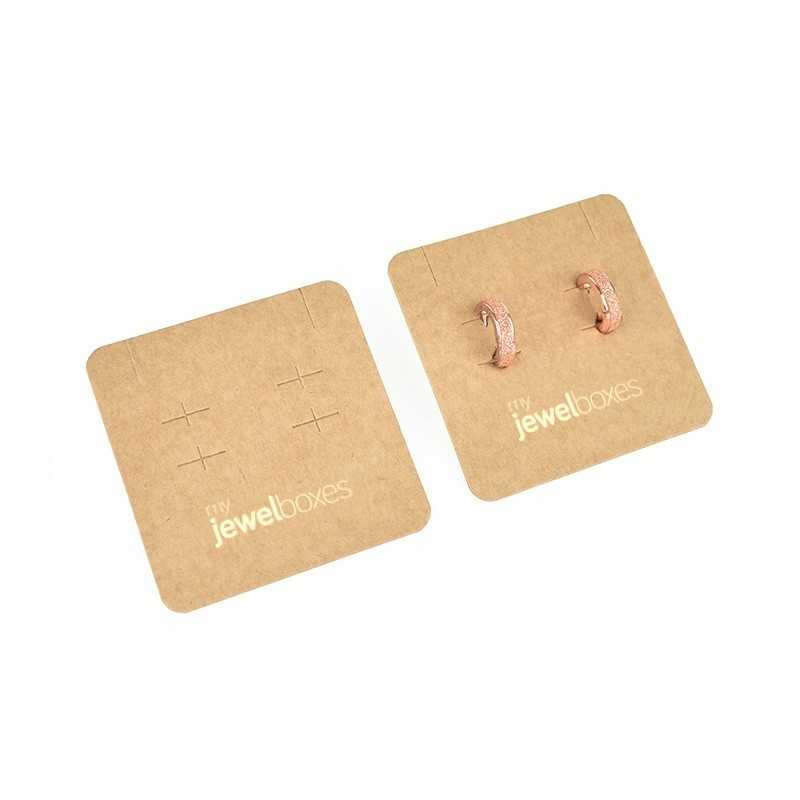 Intérieur en carton pour boucles d'oreilles et pendentifs kraft 60×60 mm