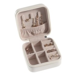 Travel Jewellery Box square White Plain | MyJewelBoxes