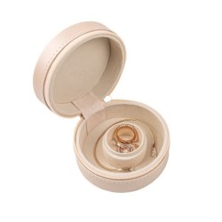 Travel Jewellery Box round Pink Plain | MyJewelBoxes