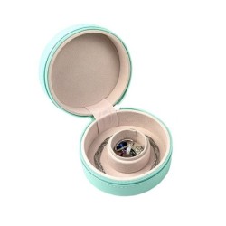 Travel Jewellery Box round Aquamarine Printed | MyJewelBoxes