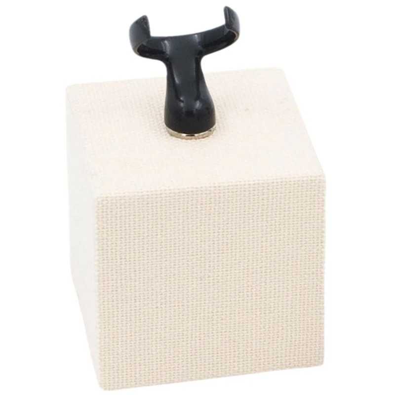 Présentoir en lin pour bagues 40x40x40 mm | MyJewelBoxes