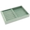 Plateau à bijoux en velours pour bagues et usage universel 242x162x35 mm · Aigue-marine